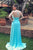 Sexy V-Neck Backless Blue Long Prom Dress with High Slit, Evening Dress CMS211166