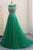 Shinning A Line Green Tulle Sequins Long Evening Dress Long Winter Formal Prom Dresses OHC476 | Cathyprom