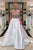 Shinning Two Pieces Strapless Rhinestone Long White Satin Prom Dresses OHC479 | Cathyprom