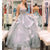 Silver Strapless Ball Gown Prom Dress With Beadings and Ruffles, Evening Dress CMS211143