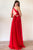 Simple A Line Red Chiffon Halter Strapless Long Open Back Prom Dress With Slit OHC396 | Cathyprom