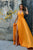 Simple A Line V Neck Floor Length Long Yellow Chiffon Prom Dress Long Evening Dresses OHC508 | Cathyprom