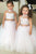 Simple Two Piece Ball Gown Halter Flower Girl Dresses with Appliques OHR005 | Cathyprom