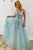V Neck Spaghetti Straps Tulle Long Prom Dress With Appliques and Beading YZ211010