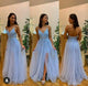 Sexy Spaghetti Straps V-Neck Long Prom Dress  With Appliques, Evening DressYZ211055