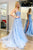 Spaghetti Straps High Slit Evening Dress Appliqued Long Prom Dress YZ211031