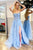 Spaghetti Straps High Slit Evening Dress Appliqued Long Prom Dress YZ211031