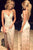 Sexy V-Neck Spaghetti Straps Lace Prom Dress With Front Split, Evening Dress CMS211118