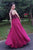 Sparkly A Line Burgundy Chiffon Long Open Back Beaded Senior Prom Dresses OHC485 | Cathyprom