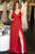 Sparkly A-Line V-Neck Long Prom, Evening Dress With Split YZ211063