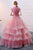 Spring Pink Tulle A-Line Long Winter Formal Prom Dress Cap Sleeves Evening Dress With Appliques OHC481 | Cathyprom