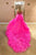 Pink Tulle Strapless High Low Ball Gown Prom Dress, Evening Dress  SHK023