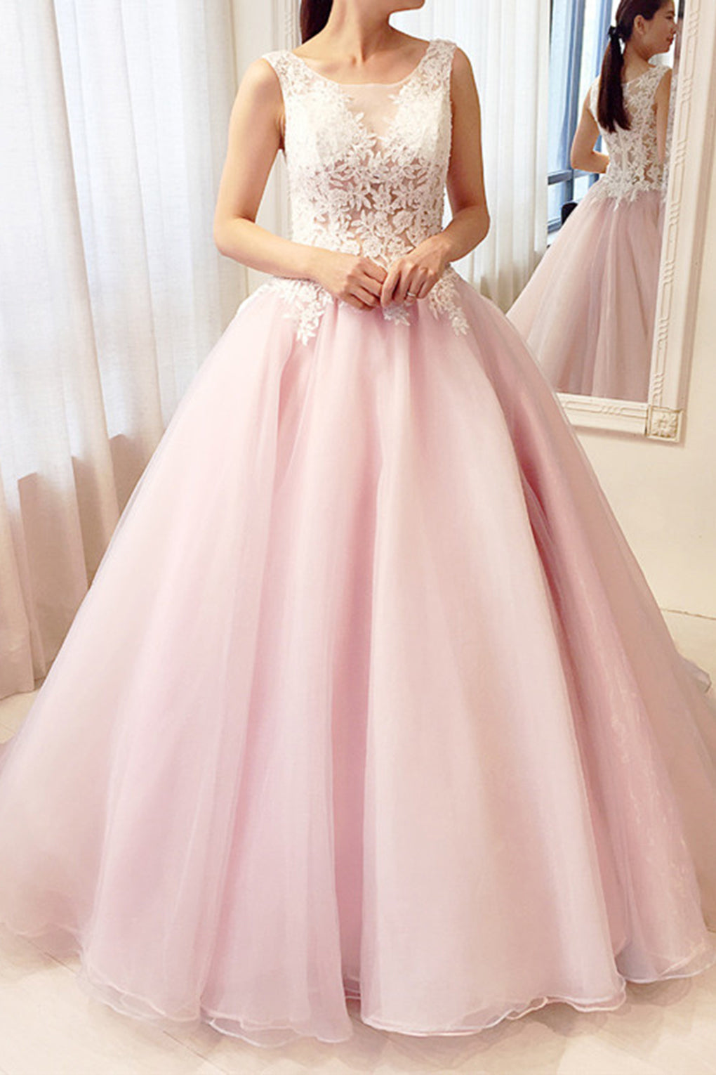 Stunning A Line Pink Tulle See Through Long Sweet Prom Dress Long Lace cathyprom Stunning A Line Pink Tulle See Through Long Sweet Prom Dress Long Lace cathyprom