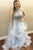 Stunning Light Blue Tulle Two Piece Long Beaded Ruffles Prom Dress Evening Formal Dress OHC477 | Cathyprom