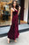 Burgundy Sweetheart Neck Velvet Ankle Length Prom Dress, Evening Dress CMS211148