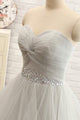 Fashion Ball Gown Sweetheart Long Tulle White Prom/Evening Dress With Beading Z37