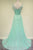 Elegant Scoop Court Train Beading Chiffon Green Long Evening/Prom Dress LPD73 | Cathyprom