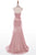 Elegant Mermaid Hater Ruched Beading Chiffon Pink Evening/Prom Dress Q8
