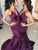 Mermaid Sleeveless V-Neck Sweep Wedding Party Dress LM1146