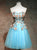 A-Line Tulle Knee Length Prom Dress With Appliques, Homecoming Dress YZ211026