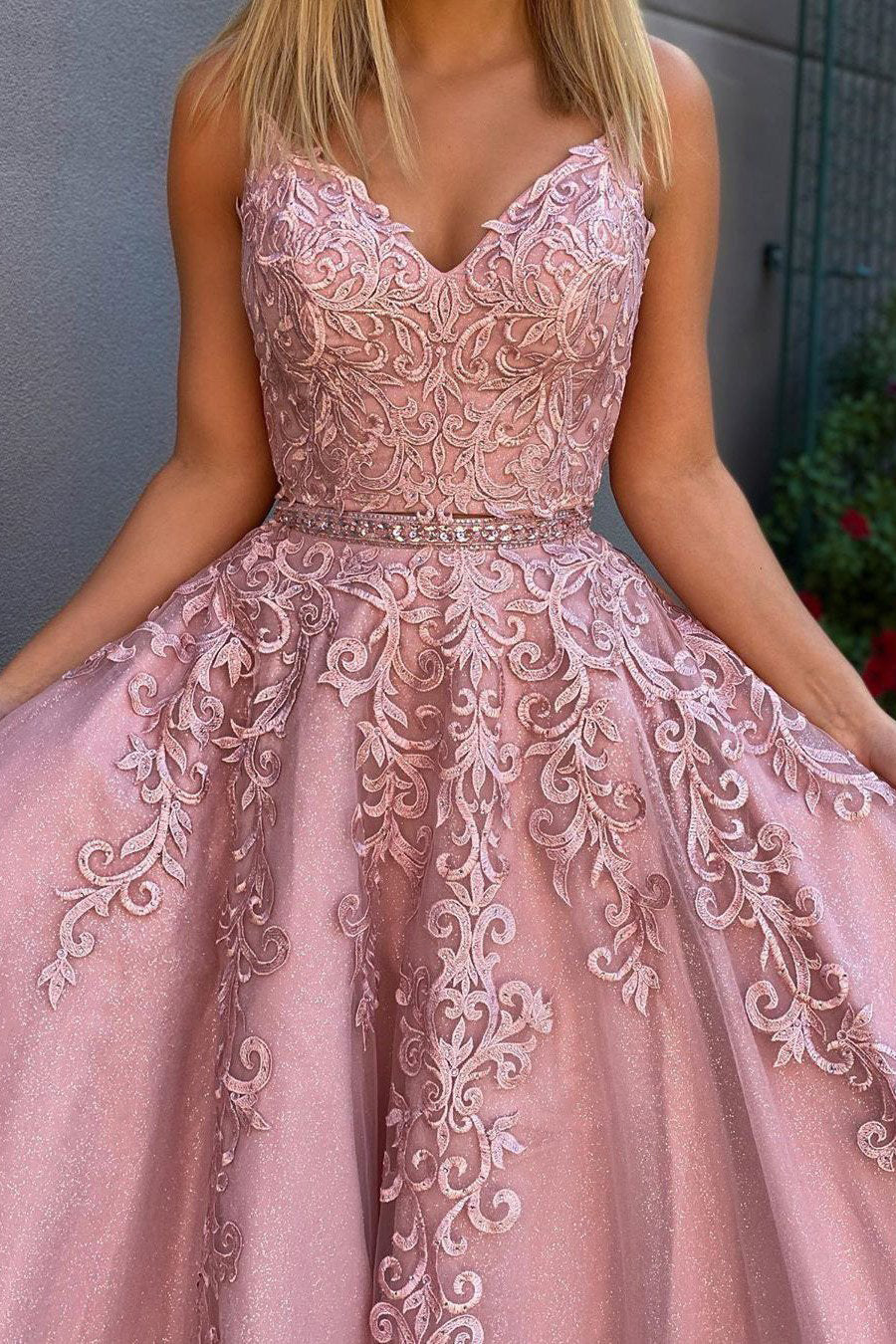 Two Piece A Line Spaghetti Straps Pink Yellow Lace Prom Dress Beauty P cathyprom Two Piece A Line Spaghetti Straps Pink Yellow Lace Prom Dress Beauty P cathyprom