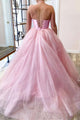 Two Pieces Pink Tulle Long Prom Dresses, Evening Dress CMS211140