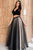 Two Pieces Sleeveless Floor Length Black Tulle Long Evening Dress Prom Dress OHC402 | Cathyprom