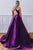 Unique Purple Satin Sleeveless Sweep Train Open Back Long Prom Dress Evening Dress OHC405 | Cathyprom