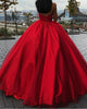 Unique Ball Gown Red Strapless Sweetheart Long Prom Dresses Quinceanera Dresses CP621