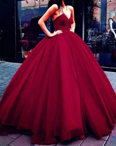 Unique Ball Gown Red Strapless Sweetheart Long Prom Dresses Quinceanera Dresses CP621
