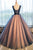 V Neck  Dark Blue Tulle Long Prom Ball Gown Dress NF4375