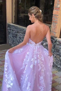 Gorgeous V Neck Backless White Lace Long Prom Dress, Evening Dress CMS211157