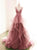 A Line V-Neck Tulle Spaghetti Strap Lace Prom Dress With Ruffle, Evening Dress YZ211050