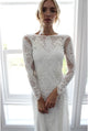 Exquisite Lace Long Sleeve Sexy Backless Rustic Wedding Dress Bridal Gown YRL115