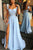 A-Line Cap Sleeve Sweetheart Split Appliques Long Prom Dress HT1325