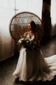 Sexy Spaghetti Straps Simple Wedding Dress V Neck Chiffon Beach Wedding Gown Backless YRL116|Cathyprom