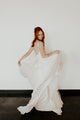 Sexy Spaghetti Straps Simple Wedding Dress V Neck Chiffon Beach Wedding Gown Backless YRL116|Cathyprom