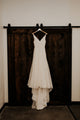 Sexy Spaghetti Straps Simple Wedding Dress V Neck Chiffon Beach Wedding Gown Backless YRL116|Cathyprom