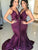 Mermaid Sleeveless V-Neck Sweep Wedding Party Dress LM1146