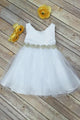 Sleeveless Scoop Knee-length Organza Beads Bowknot Flower Girl Dresses OHR028 | Cathyprom