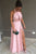 Pink Halter Side Slit Prom Dresses Sleeveless Evening Dresses NZ6570