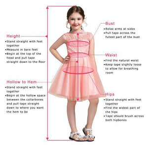 Cute Tulle Bow Lace Beads Cap Sleeve Flower Girl Dresses OHR013