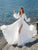A-Line V-Neck Long Sleeves Split-Front Beach Wedding Dress WP4286