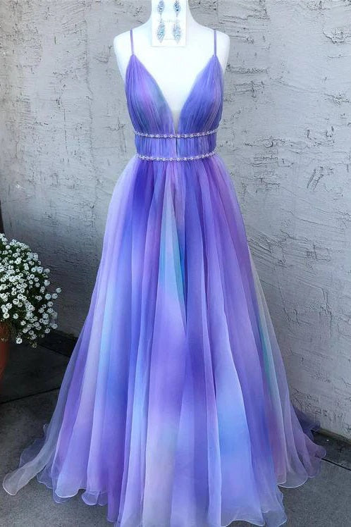 A Line Ombre Long V Neck Chiffon Prom Dresses, Evening Party Dress SNH cathyprom A Line Ombre Long V Neck Chiffon Prom Dresses, Evening Party Dress SNH cathyprom