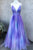 A Line Ombre Long V Neck Chiffon Prom Dresses, Evening Party Dress SNH016