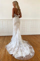 Mermaid Lace Wedding Dresses Halter Sleeveless Wedding Gown Custom Made Bridal Gown OHD188