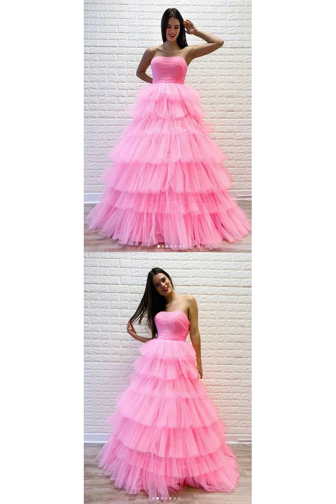 strapless open back dress A Line Strapless Sleeveless Floor Length Layered Long Pink Tulle Prom cathyprom strapless open back dress A Line Strapless Sleeveless Floor Length Layered Long Pink Tulle Prom cathyprom
