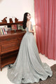 Unique A Line Sleeveless  Long Spaghetti Straps V Neck Prom Dress Simple Evening Dress OHC378 | Cathyprom