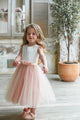 A Line Sleeveless  Round Neck Sleeveless Tulle Flower Girl Dresses OHR039 | Cathyprom