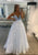 Blue V-neck Tulle Sequins Spaghetti Straps Ball Gown Dress YZ9337